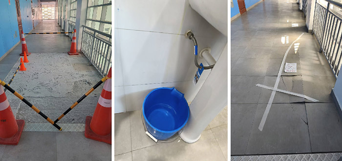 Difunden imágenes de rápido deterioro de acabados en reciente obra del CEBE N.° 11 La Salle de Abancay